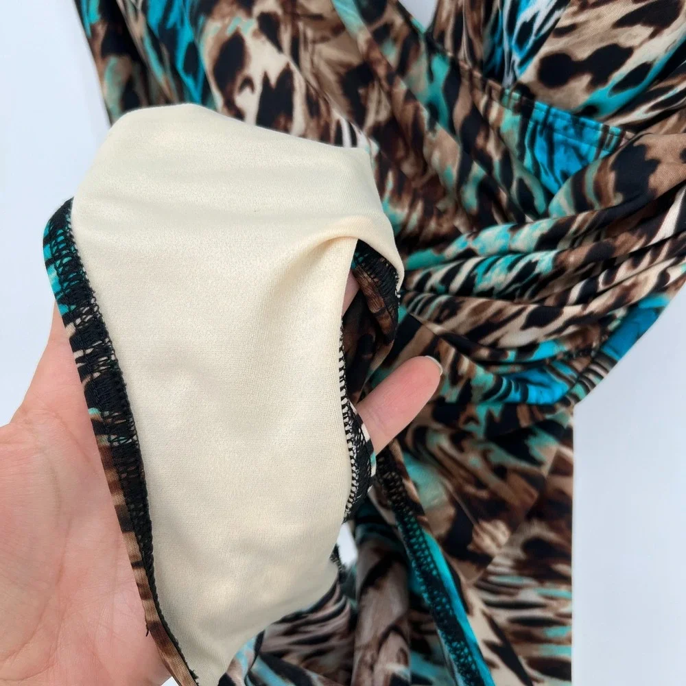 Miraclesuit Swimsuit Womesn 14 Cheetah Leopard One Piece Blue Animal Print